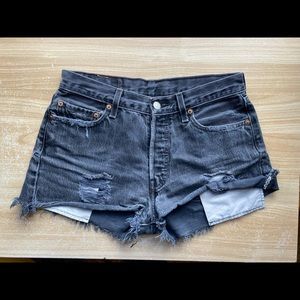 Levi’s 501 Vintage Black Denim Shorts - Button Fly